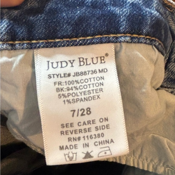 NWOT Judy Blue KRISTINE RIGID MAGIC HIGH RISE DISTRESSED STRAIGHT 28 Blue - Picture 5 of 5